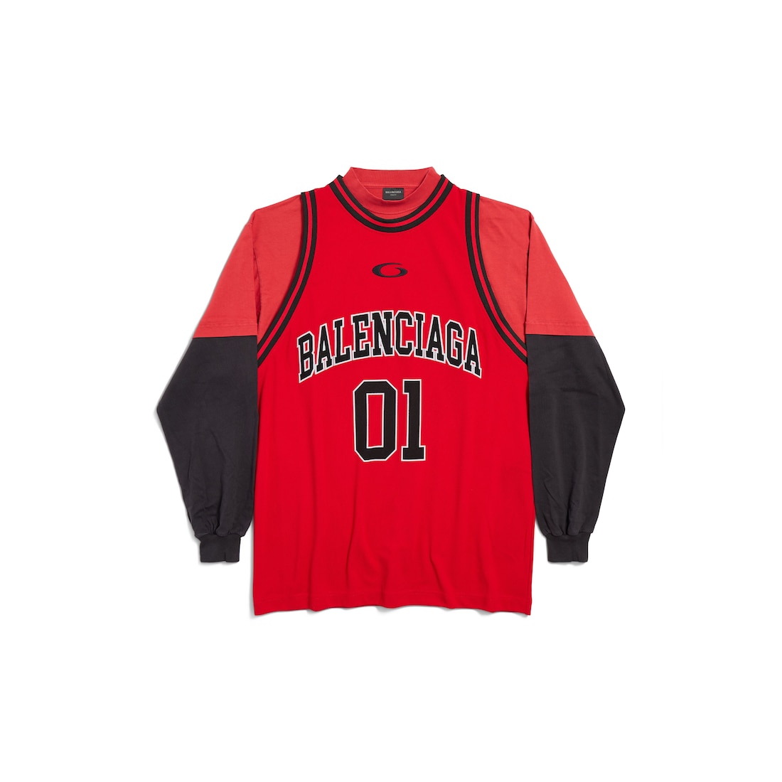 Balenciaga Camiseta De Manga Larga Layered - Basketball Series para Hombre en Rojo/negro