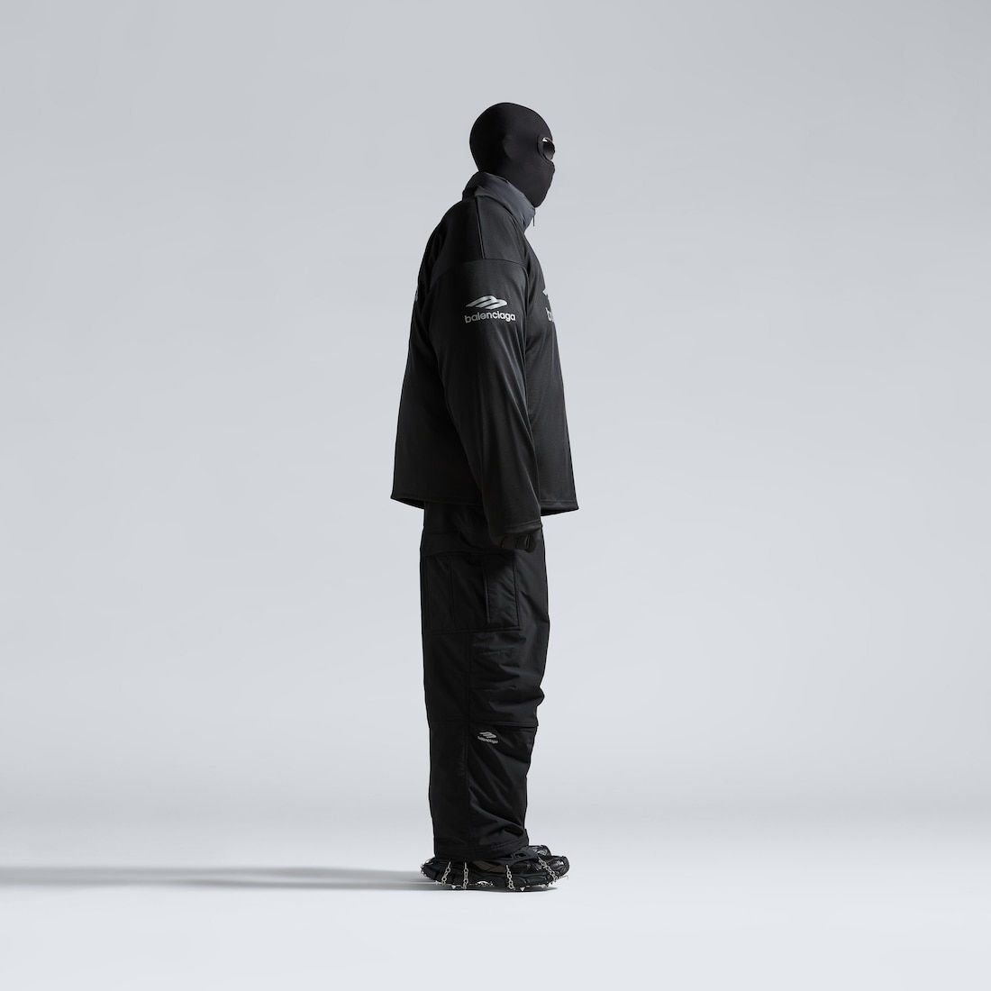 Balenciaga Camiseta De Manga Larga Ski 3b Sports Icon Large Fit En Negro