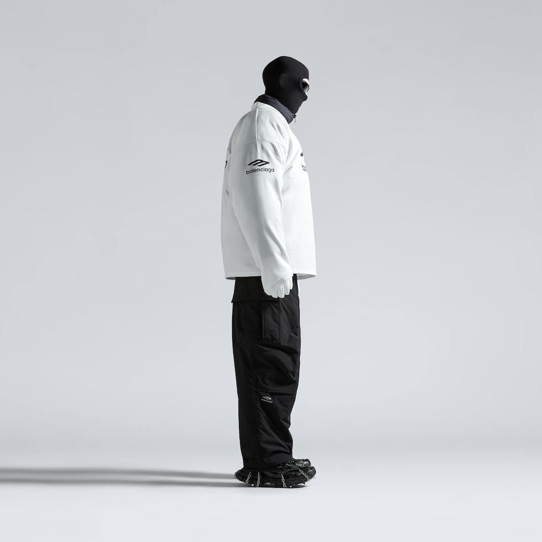 Balenciaga Camiseta De Manga Larga Ski 3b Sports Icon Large Fit En Blanco