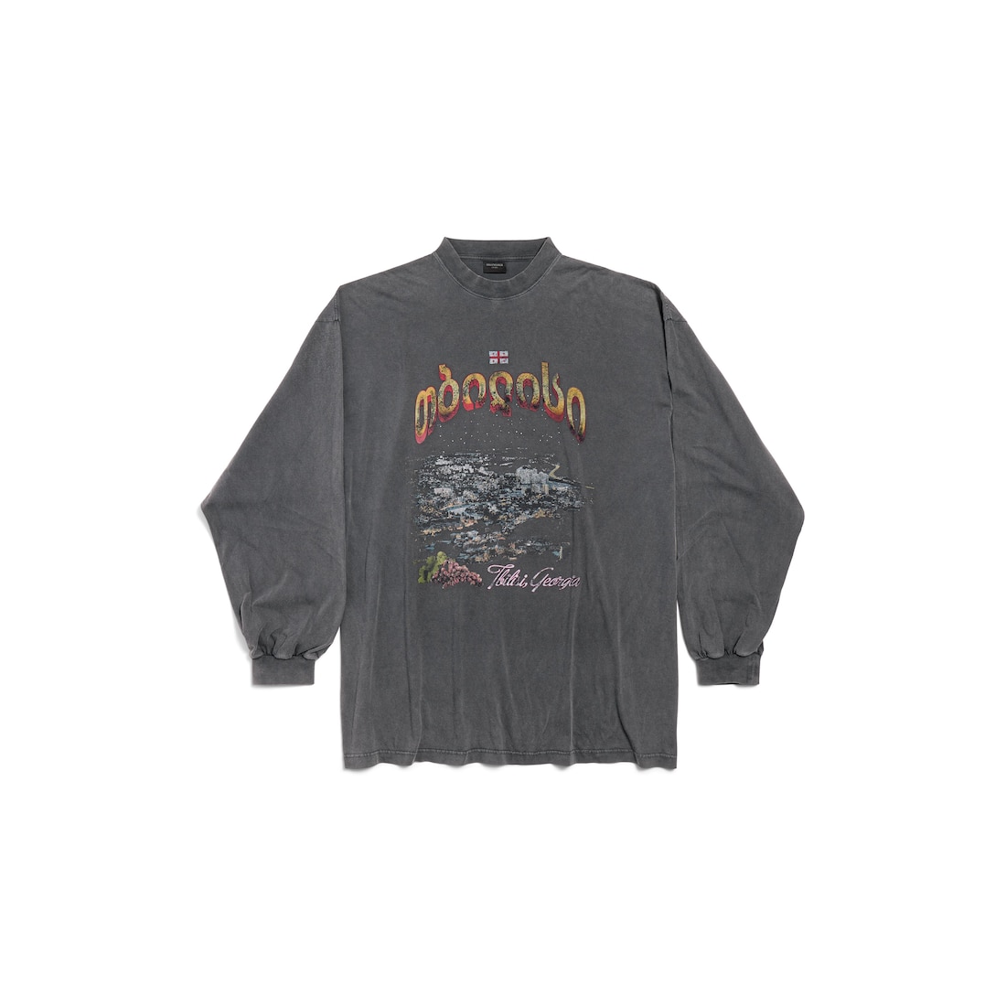 Balenciaga Camiseta De Manga Larga Tbilisi Large Fit para Hombre en Negro