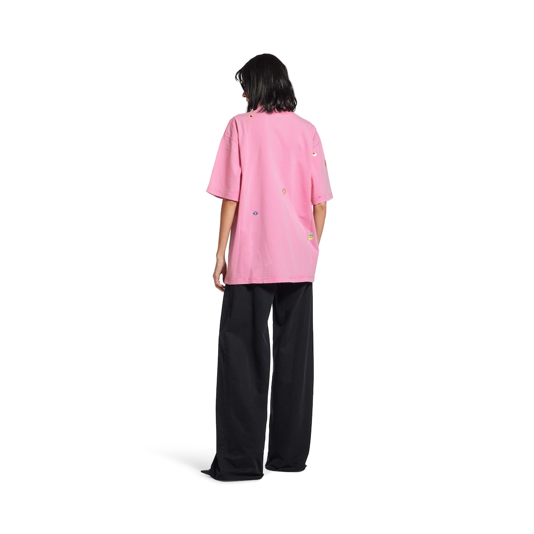 Balenciaga Camiseta Fruity Medium Fit Para Mujer En Rosa Degradado