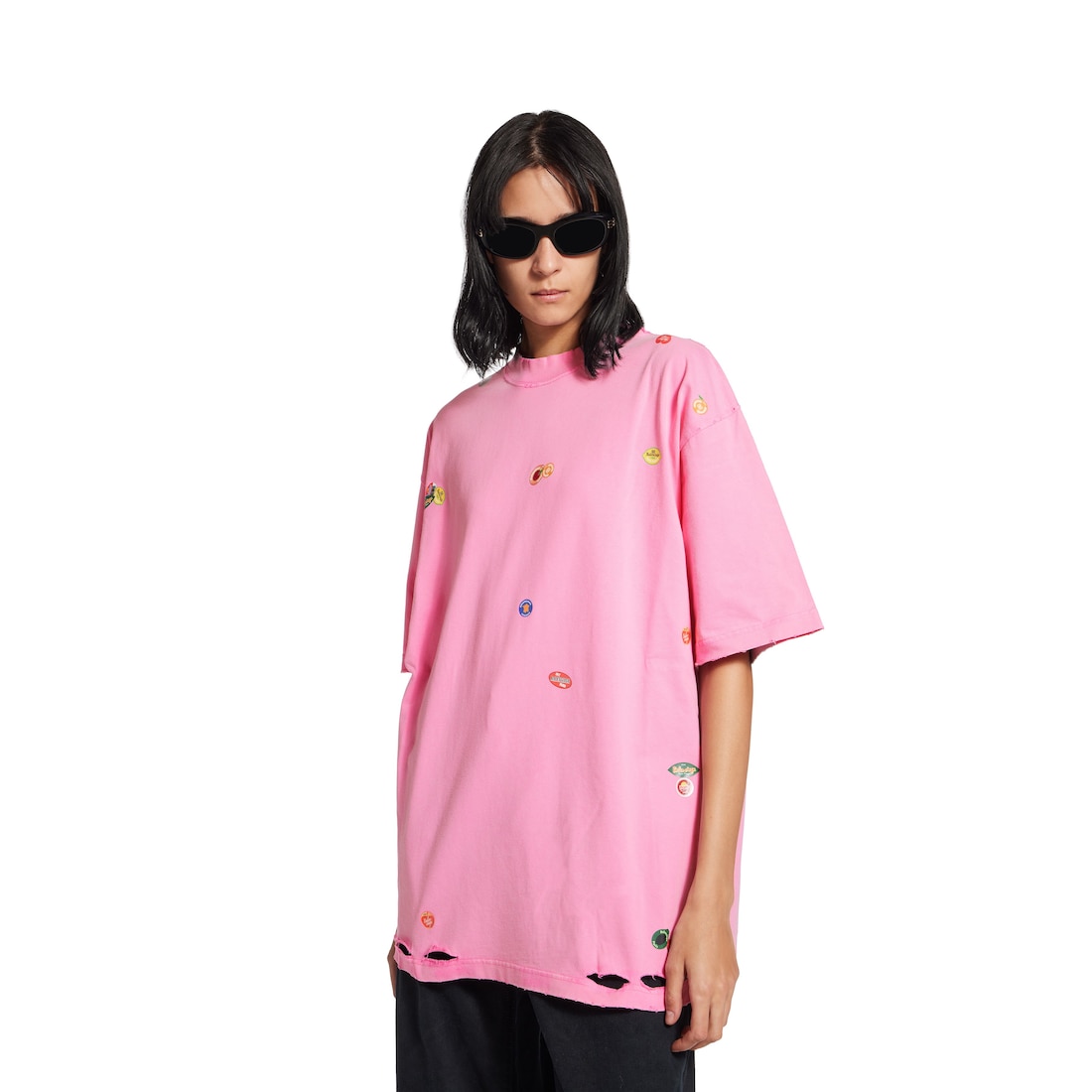 Balenciaga Camiseta Fruity Medium Fit Para Mujer En Rosa Degradado