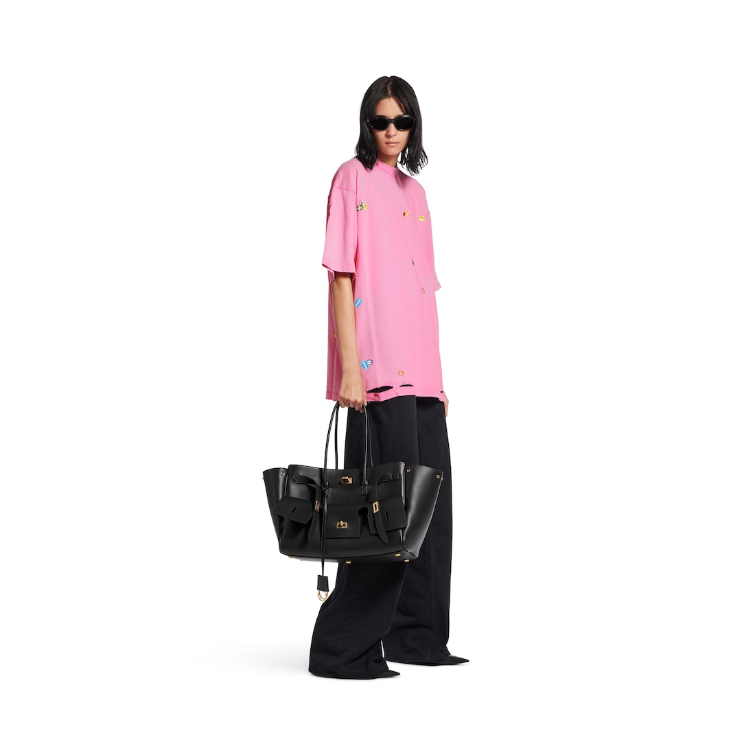 Balenciaga Camiseta Fruity Medium Fit para Mujer en Rosa Degradado