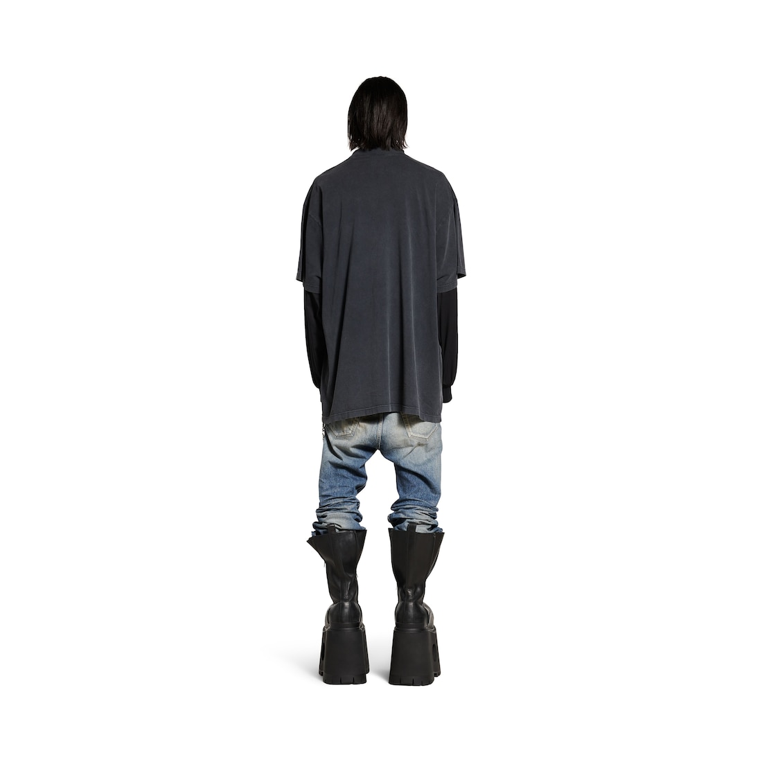 Balenciaga Camiseta Getaria Oversized Para Hombre En Negro Degradado