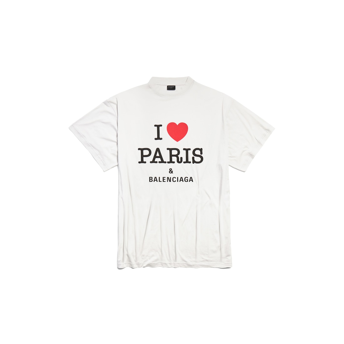 Balenciaga Camiseta I Love Paris & Balenciaga Oversize en Blanco