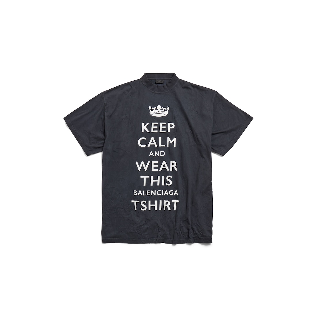 Balenciaga Camiseta Keep Calm Oversized Para Mujer En Negro Degradado