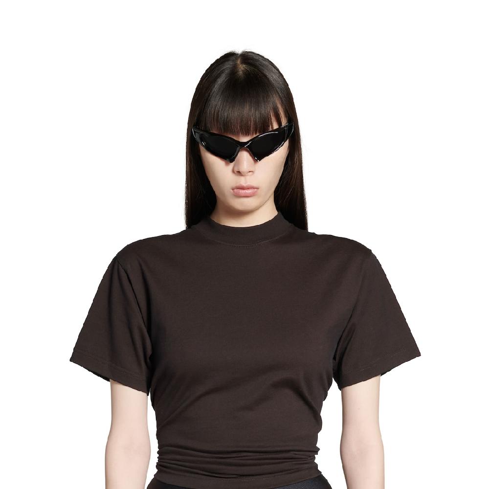Balenciaga Camiseta Knotted Small Fit Para Mujer En Negro