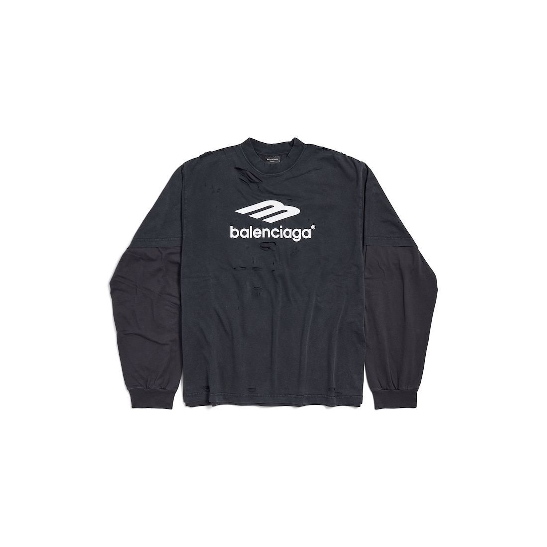 Balenciaga Camiseta Layered 3b Sport Icon Medium Fit para Hombre en Negro