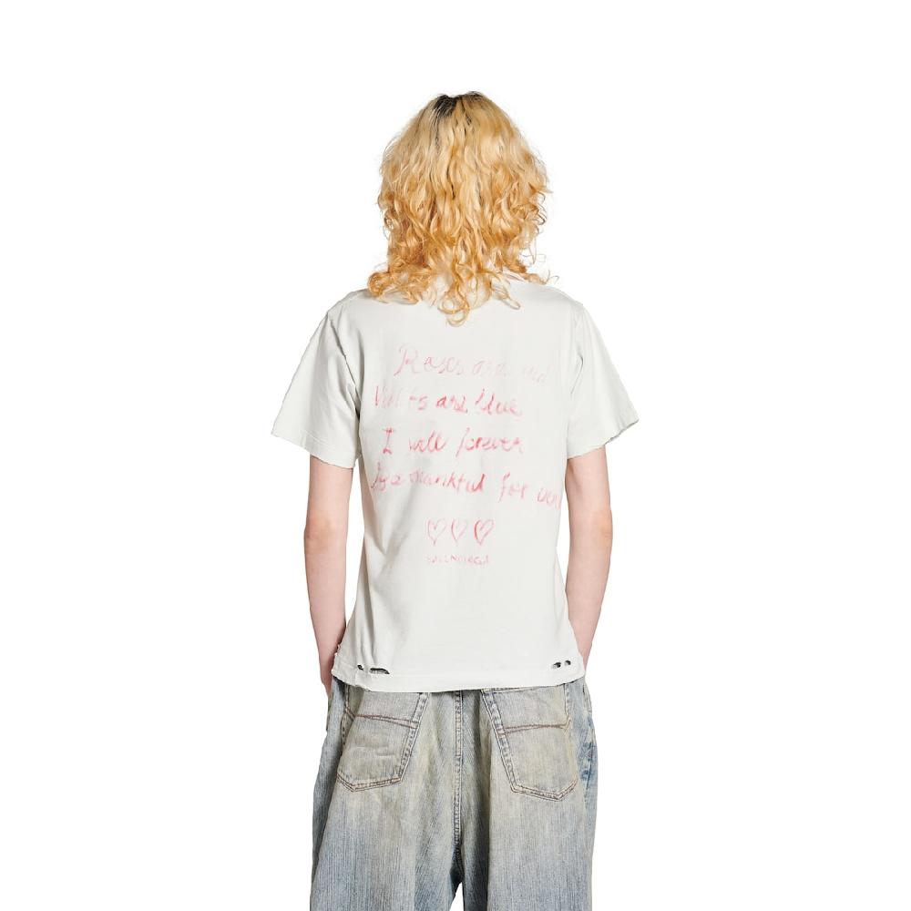 Balenciaga Camiseta Lipstick Valentines Small Fit Para Mujer En Blanco