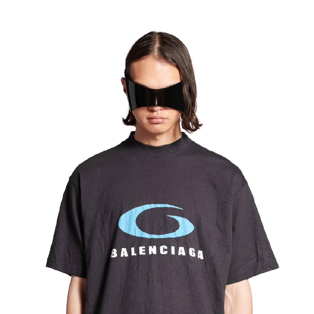 Balenciaga Camiseta Loop Sports Icon Medium Fit Para Hombre En Negro