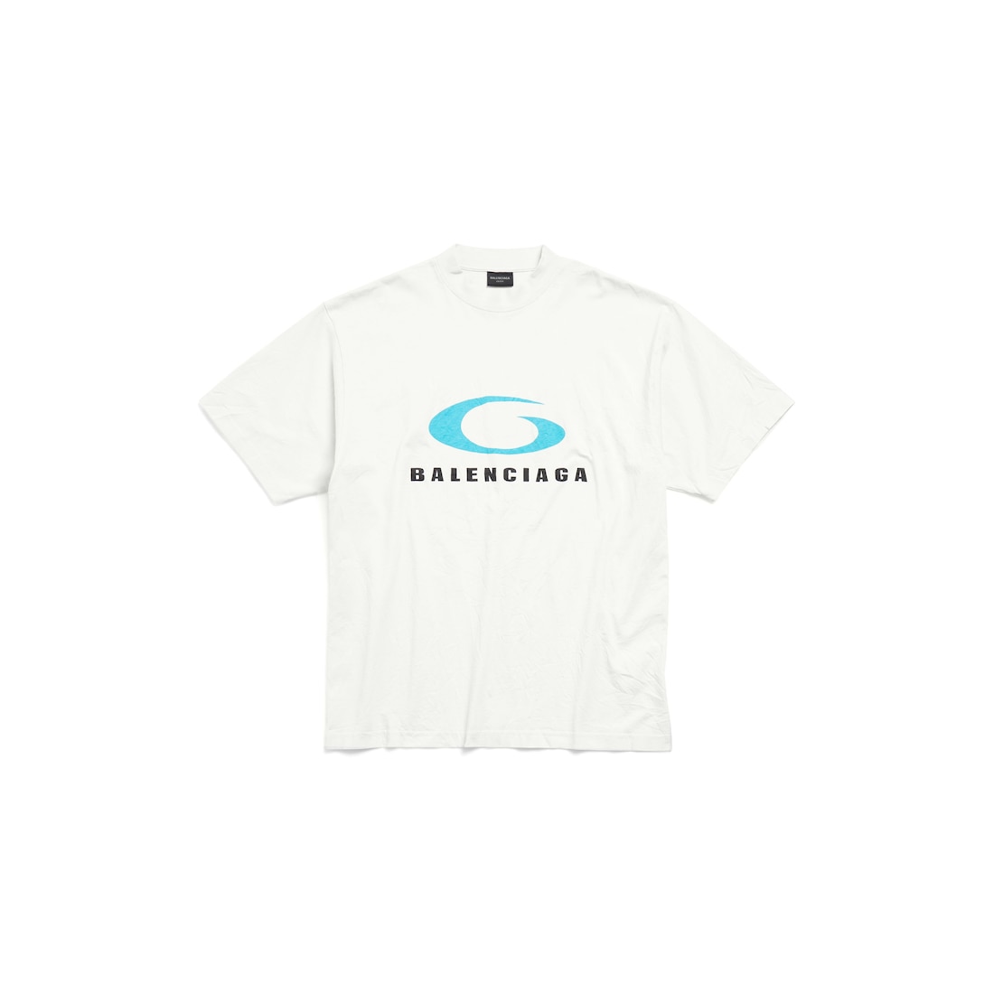 Balenciaga Camiseta Loop Sports Icon Medium Fit para Hombre en Blanco Con Efecto Sucio/azul