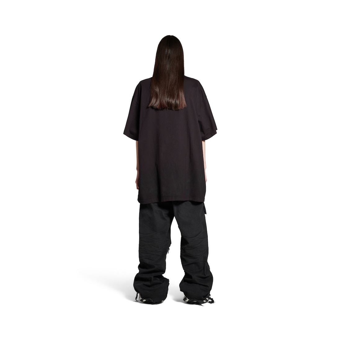 Balenciaga Camiseta Metal Bb Stencil Oversize En Negro/blanco