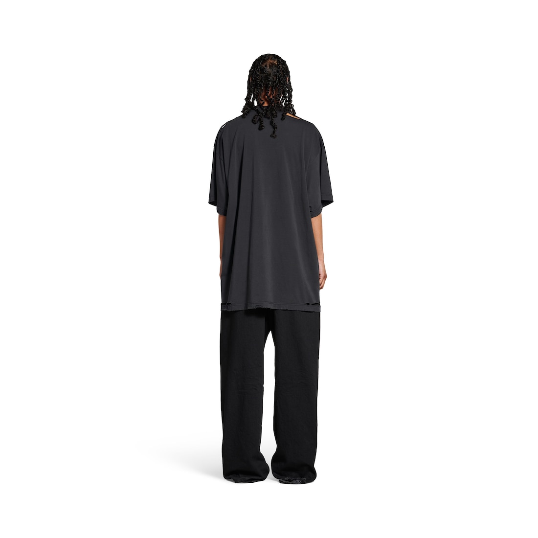 Balenciaga Camiseta Optical Oversized Para Mujer En Negro/blanco