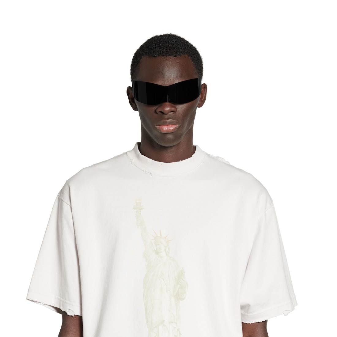 Balenciaga Camiseta Paris Liberty Medium Fit En Blanco Roto
