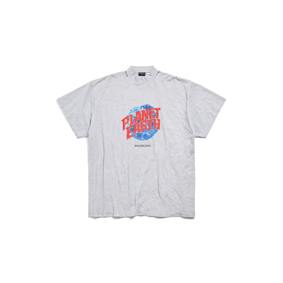 Balenciaga Camiseta Planet Earth Oversize para Hombre en Gris Jaspeado
