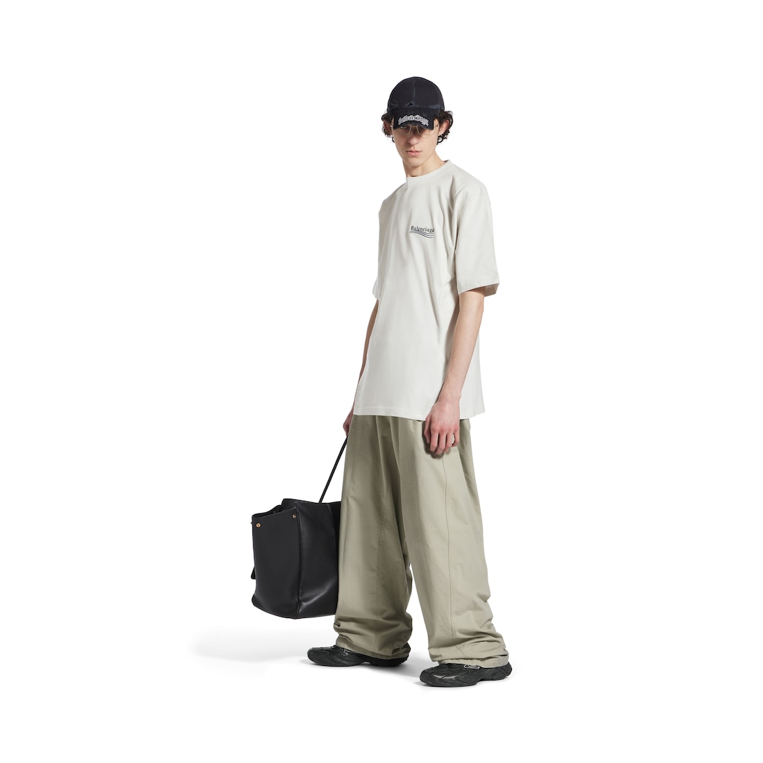 Balenciaga Camiseta Political Campaign Large Fit para Mujer en Blanco