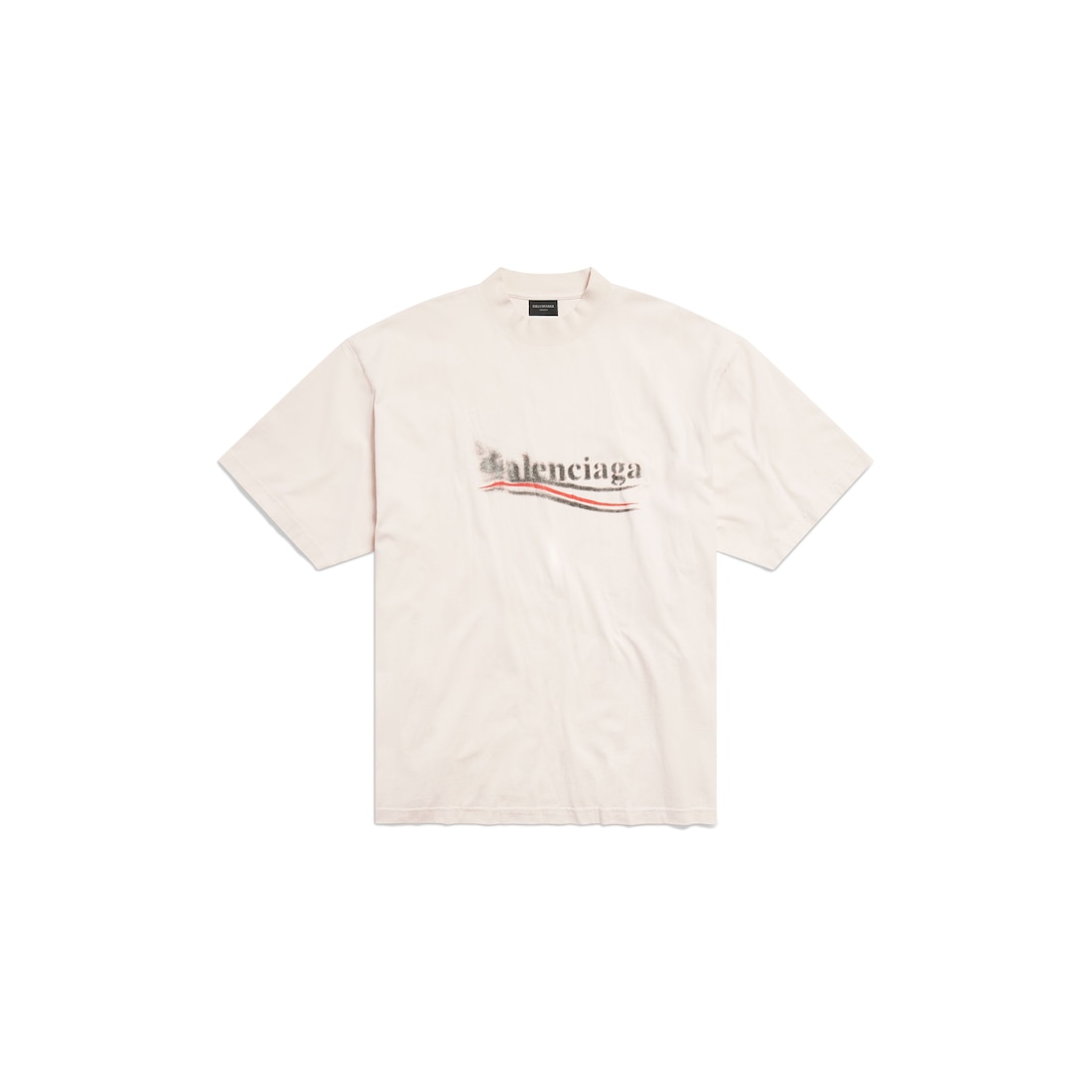 Balenciaga Camiseta Political Stencil Medium Fit en Blanco Roto/negro