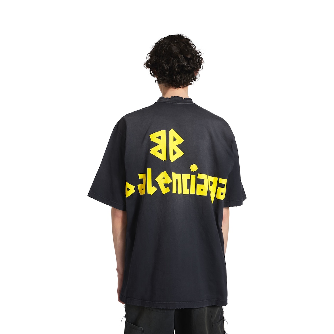 Balenciaga Camiseta Tape Type Medium Fit En Negro Degradado