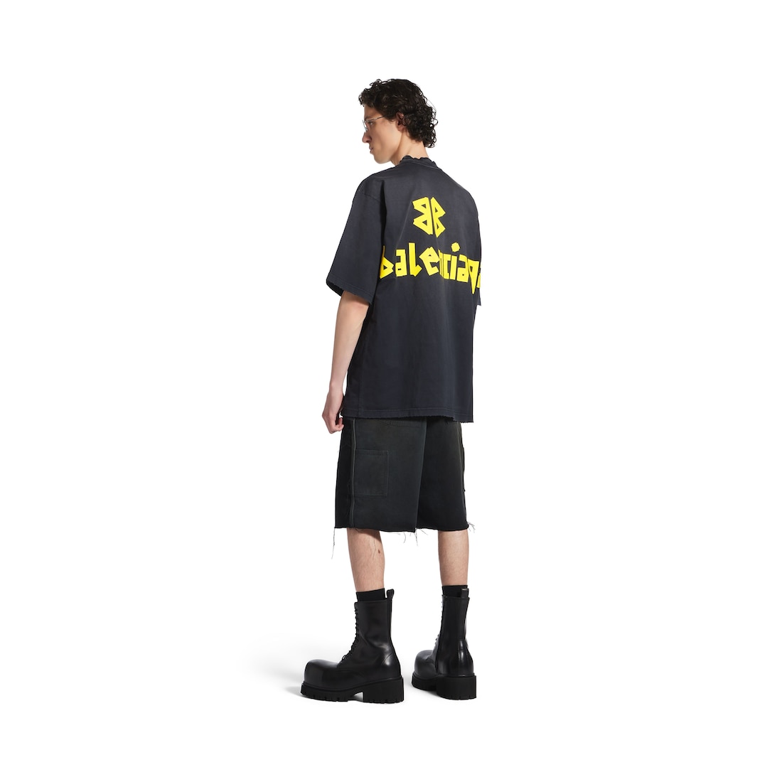 Balenciaga Camiseta Tape Type Medium Fit en Negro Degradado