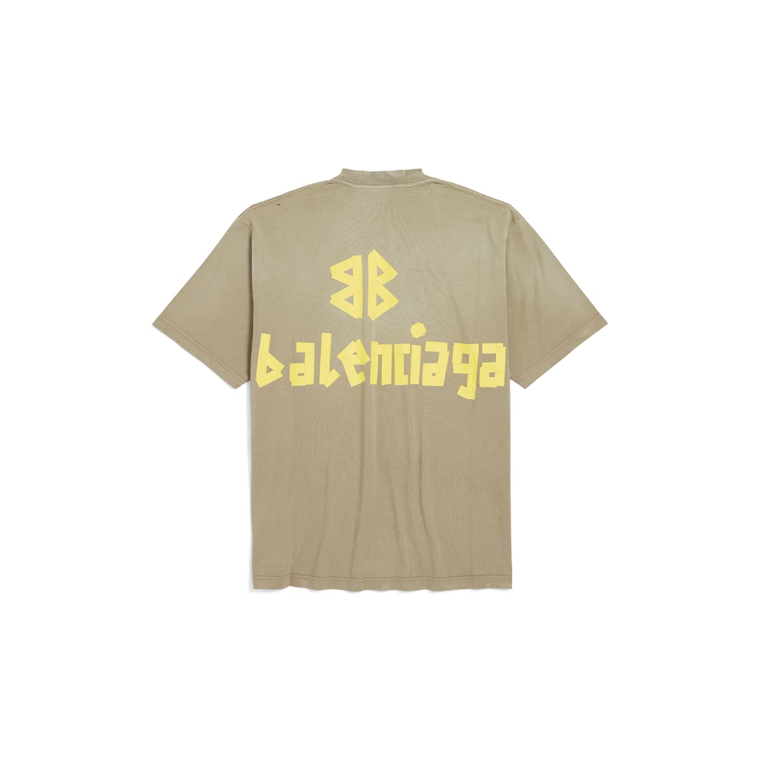 Balenciaga Camiseta Tape Type Medium Fit Para Hombre En Verde Militar