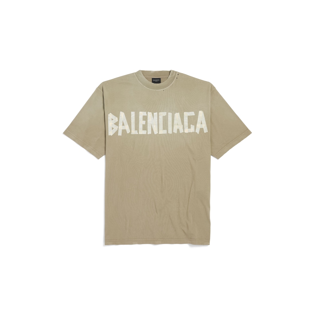 Balenciaga Camiseta Tape Type Medium Fit para Hombre en Verde Militar
