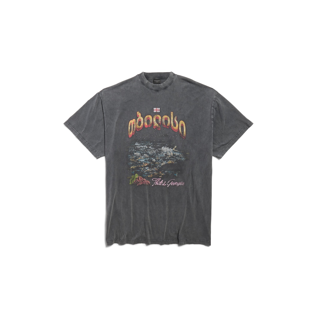 Balenciaga Camiseta Tbilisi Oversized para Hombre en Negro Degradado