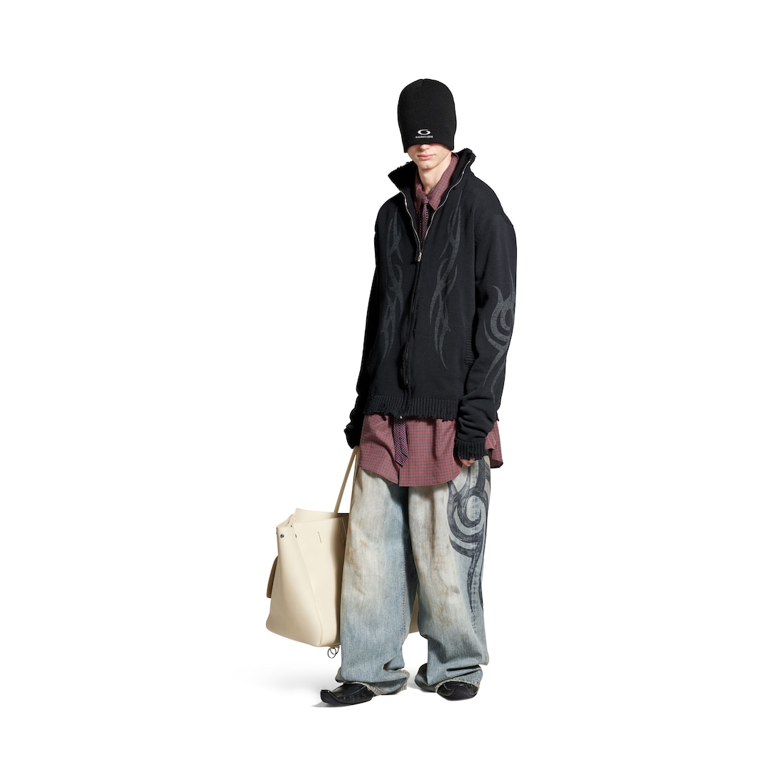 Balenciaga Cárdigan Con Cremallera Y2k para Hombre en Negro