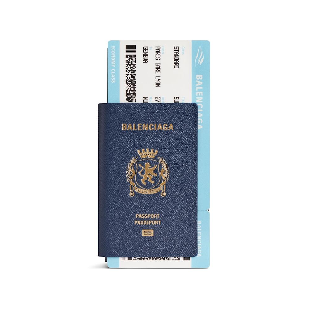 Balenciaga Cartera Alargada Passport 1 Billete para Hombre en Azul