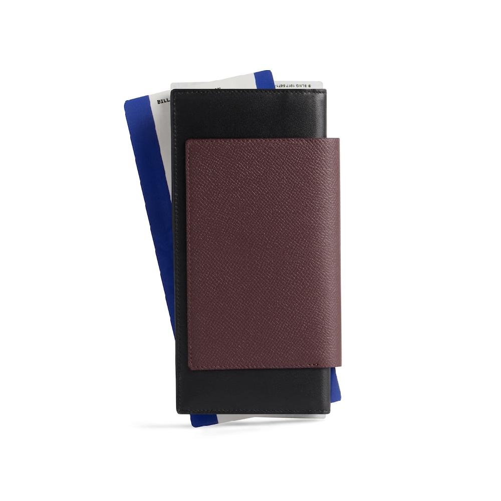 Balenciaga Cartera Alargada Passport 2 Billetes Para Hombre En Rojo Oscuro