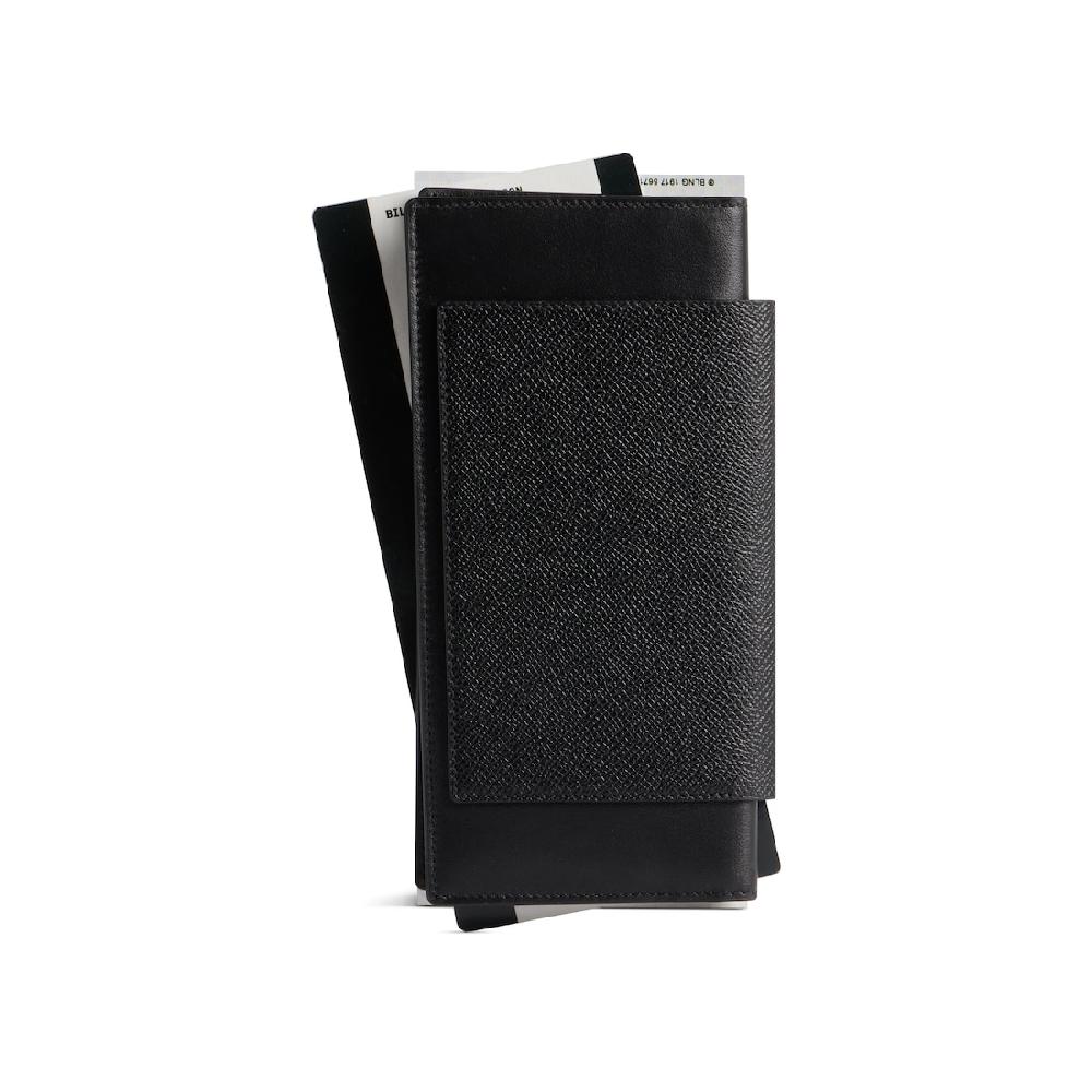Balenciaga Cartera Alargada Passport 2 Billetes Para Hombre En Negro