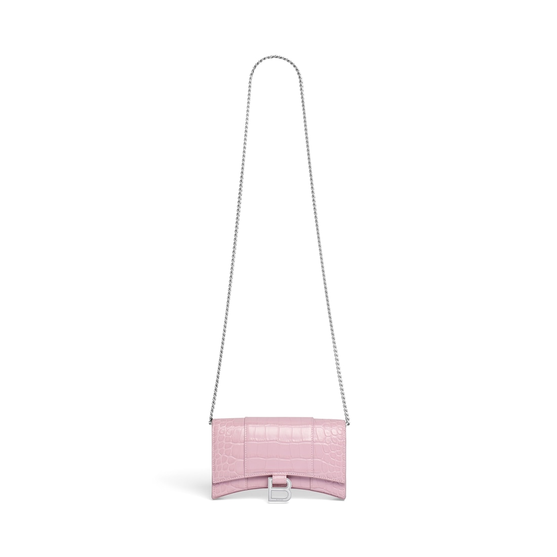 Balenciaga Cartera Con Cadena Hourglass Con Estampado Cocodrilo para Mujer en Rosa