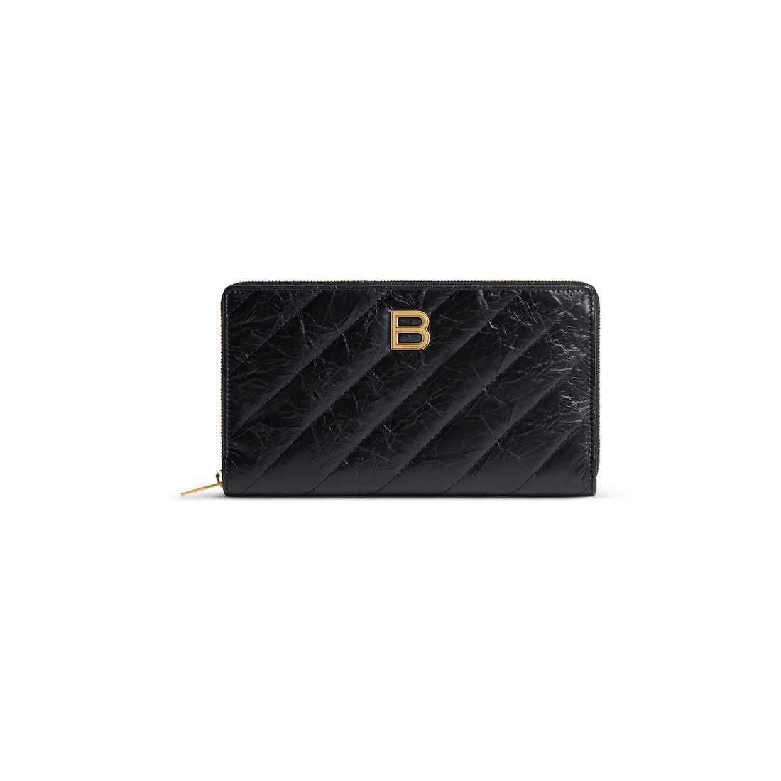 Balenciaga Cartera Continental Crush Acolchada Para Mujer En Negro