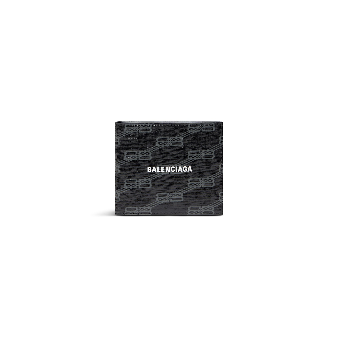 Balenciaga Cartera Signature Square Folded De Lona Revestida Con Bb Monogram para Hombre en Negro