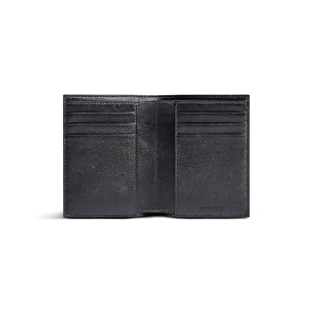 Balenciaga Cartera Vertical Plegable Signature En Lona Revestida Bb Monogram Para Hombre En Negro/gris
