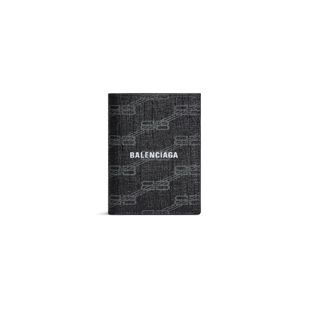 Balenciaga Cartera Vertical Plegable Signature En Lona Revestida Bb Monogram para Hombre en Negro/gris