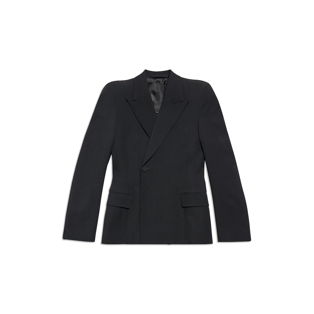 Balenciaga Chaqueta Ajustada A La Cintura Round Shoulder para Mujer en Negro
