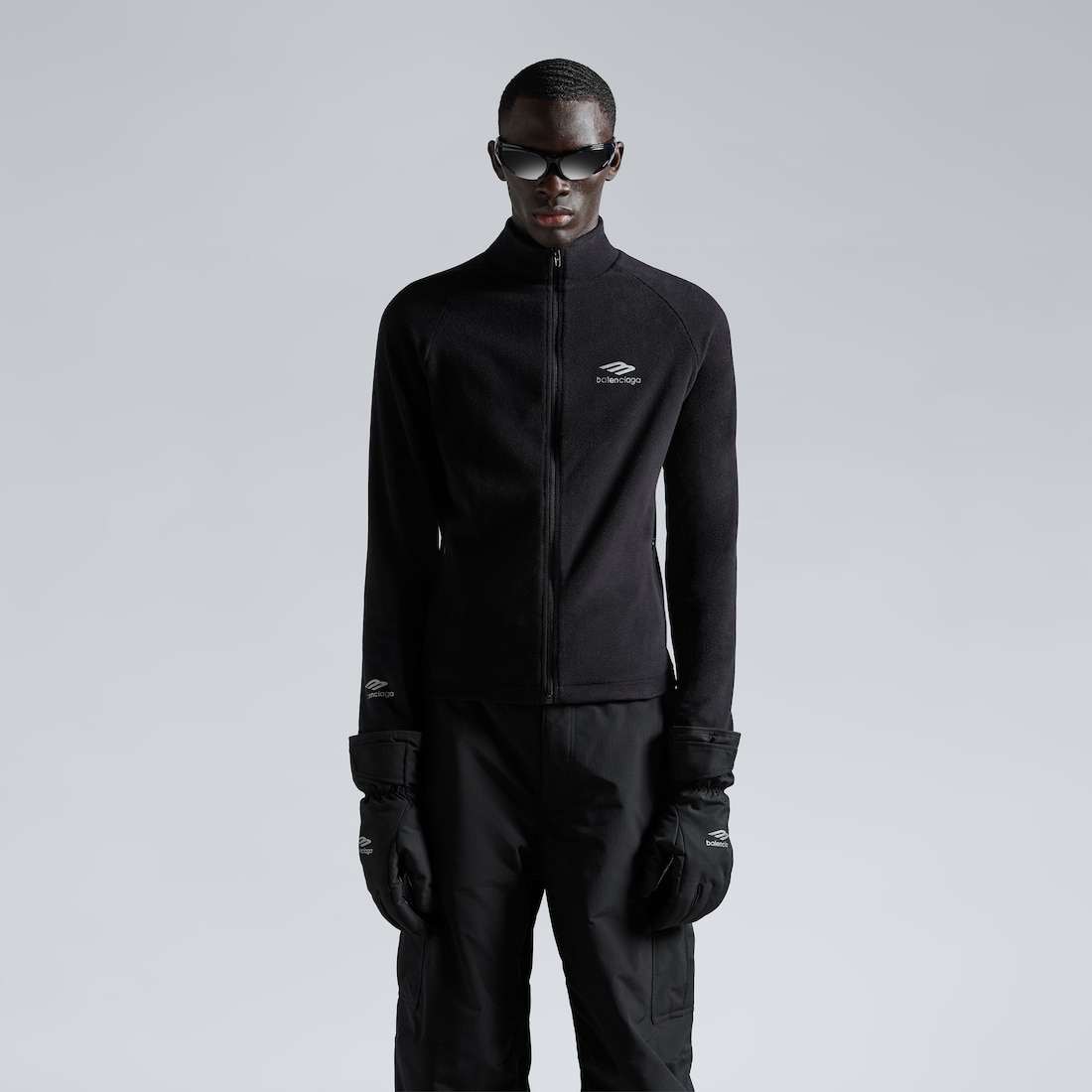 Balenciaga Chaqueta Con Cremallera 3b Sports Icon Para Hombre En Negro