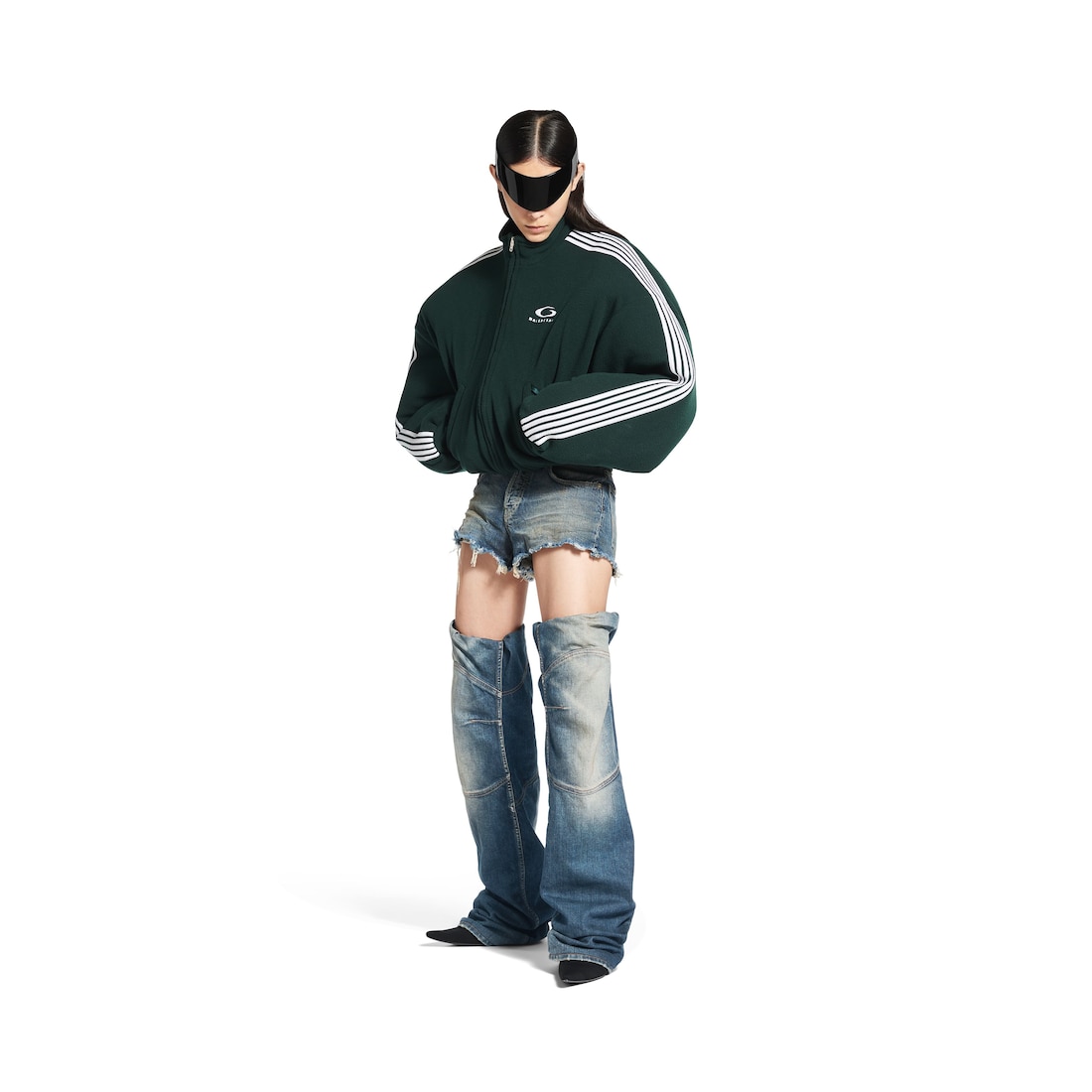 Balenciaga Chaqueta Con Cremallera Round Loop Sports Icon En Verde Ciprés