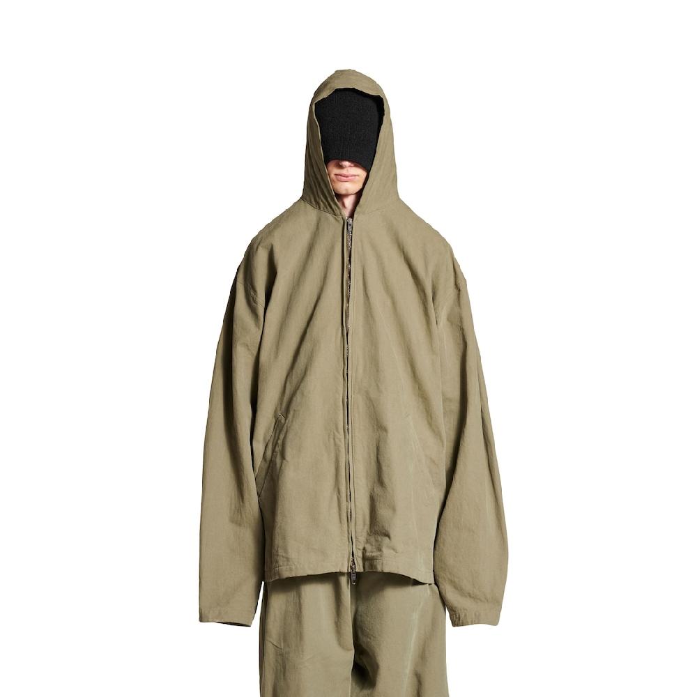 Balenciaga Chaqueta Con Cremallera Y Capucha Para Hombre En Verde