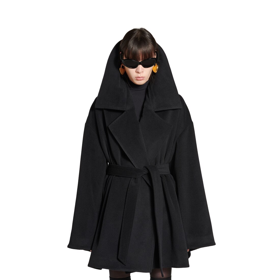 Balenciaga Chaqueta De Cuello Alto Para Mujer En Negro