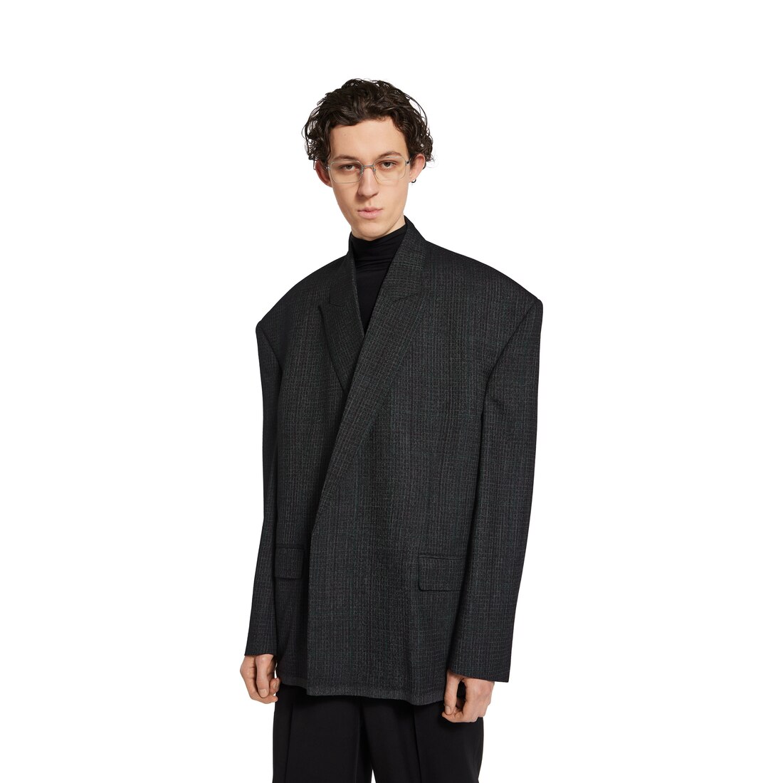Balenciaga Chaqueta De Sastre Sin Costuras Para Hombre En Negro/verde