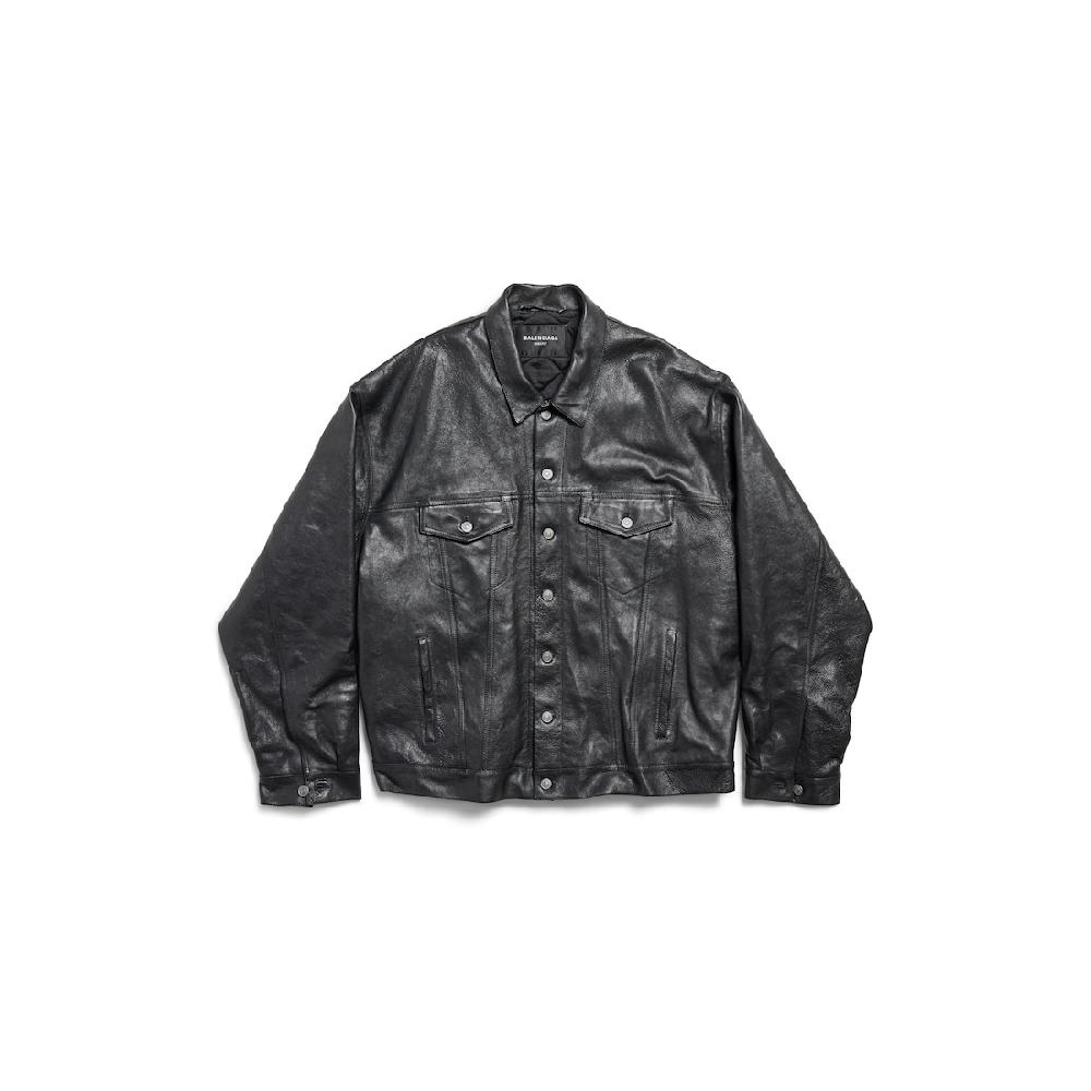 Balenciaga Chaqueta Denim Style para Hombre en Negro