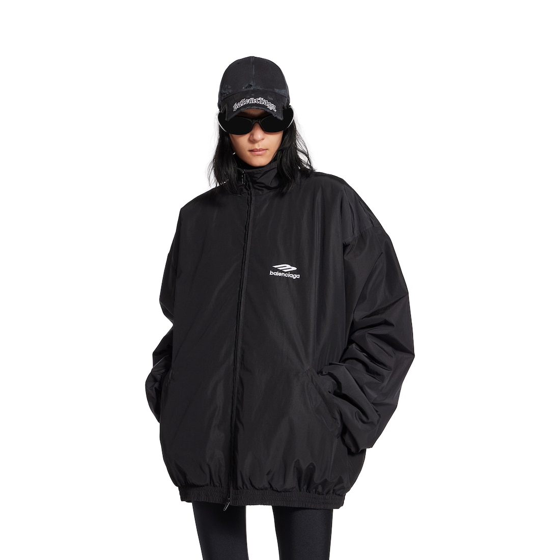 Balenciaga Chaqueta Deportiva Medium Fit Para Mujer En Negro