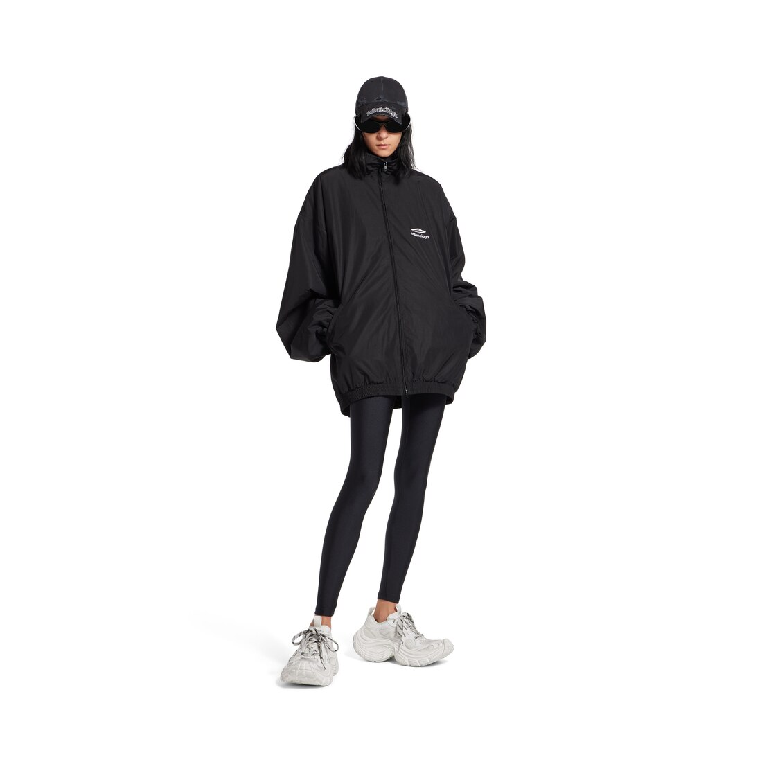 Balenciaga Chaqueta Deportiva Medium Fit para Mujer en Negro