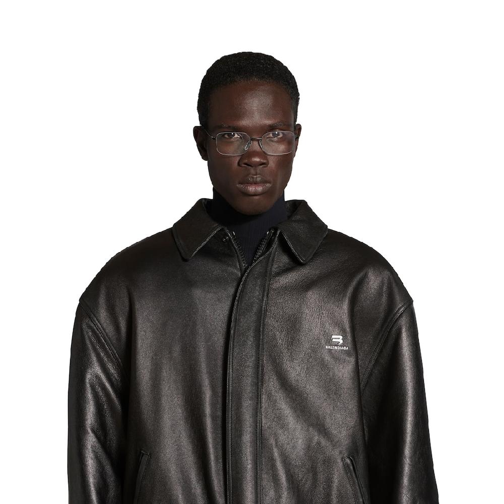 Balenciaga Chaqueta En Lana Esquilada Sporty B En Negro