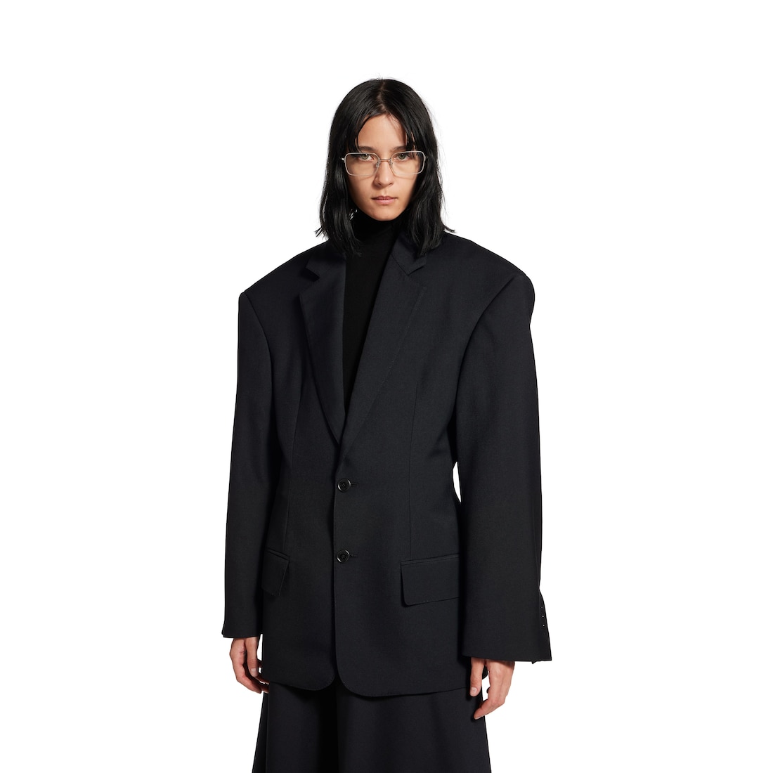Balenciaga Chaqueta Hourglass Oversized Para Mujer En Negro
