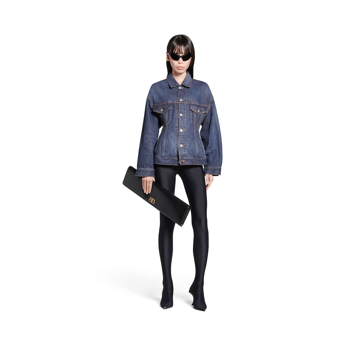 Balenciaga Chaqueta Hourglass para Mujer en Azul Oscuro
