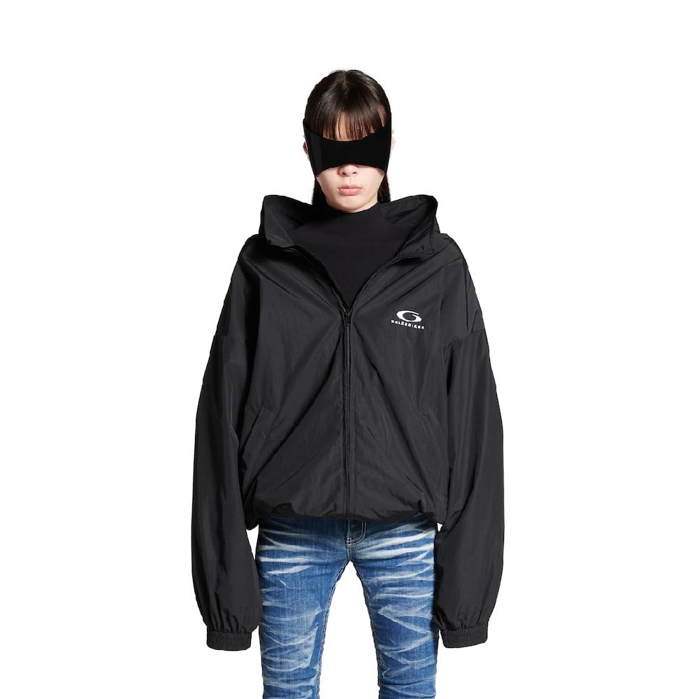 Balenciaga Chaqueta Off Shoulder Loop Sports Icon Para Mujer En Negro