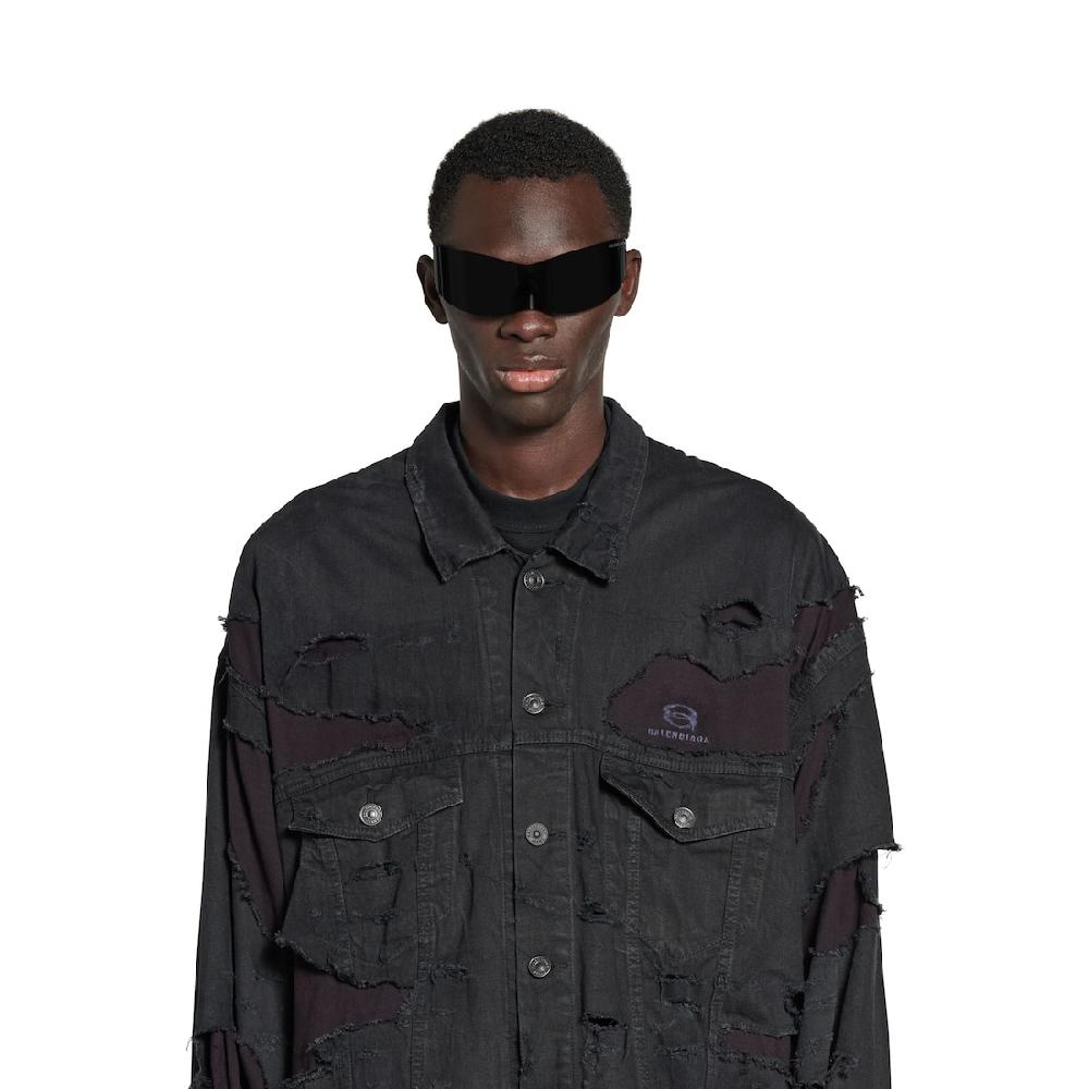 Balenciaga Chaqueta Patchwork Unity Sports Icon En Negro