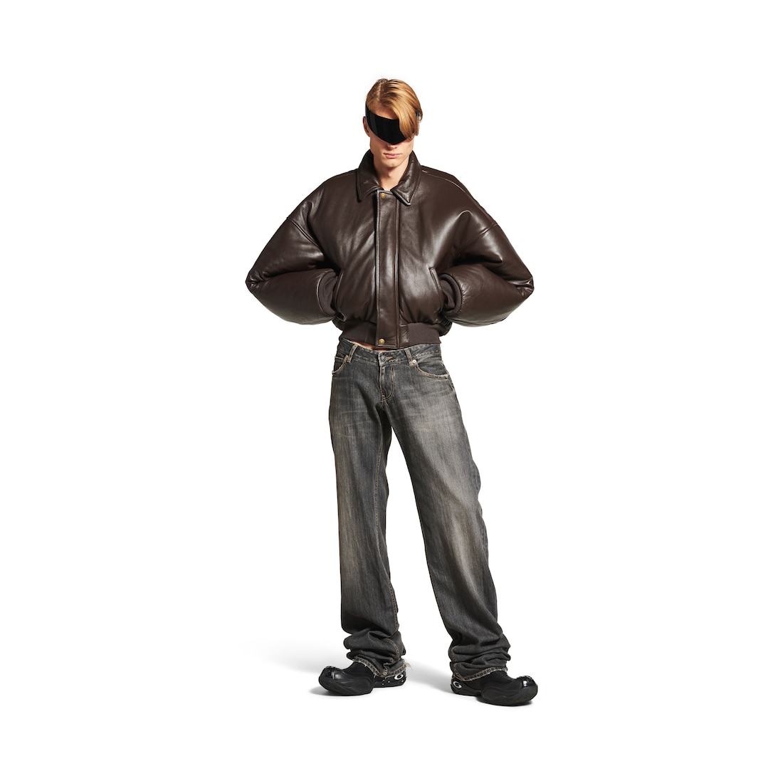 Balenciaga Chaqueta Round Taxi para Hombre en Marrón Oscuro